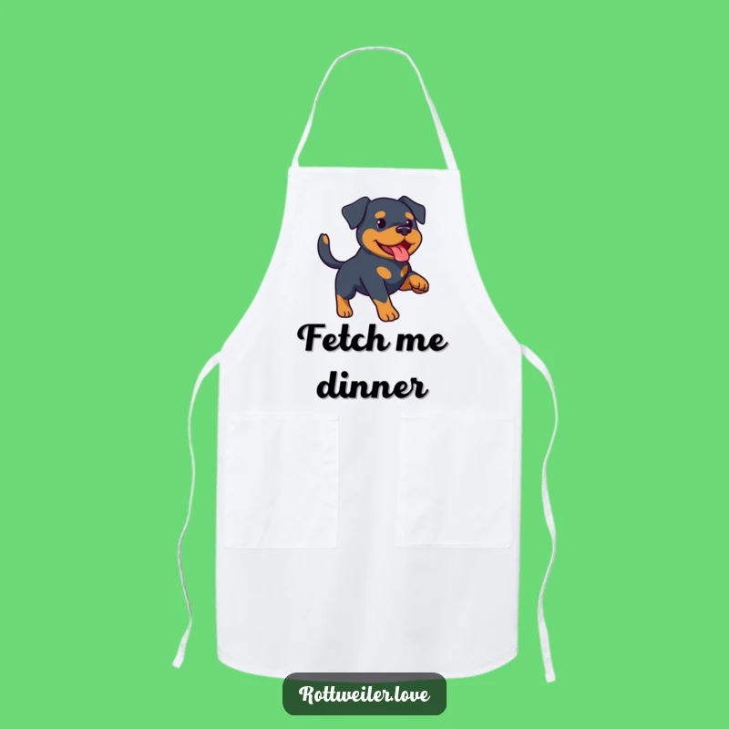 Funny Rottweiler Fetch Apron: Cook Up Laughter in the Kitchen