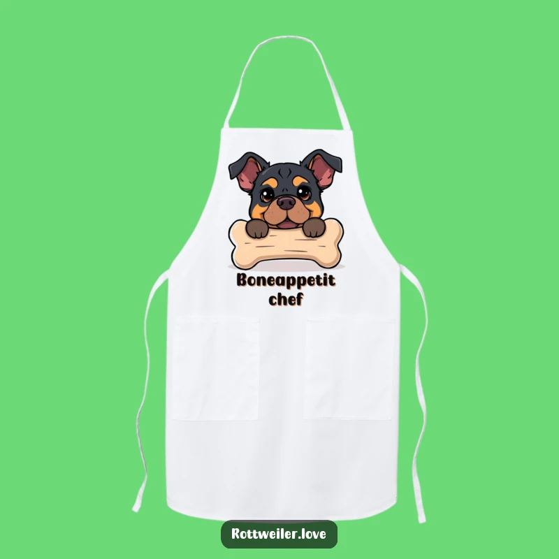 Funny Rottweiler Bone Apron - Cook with Canine Cunning
