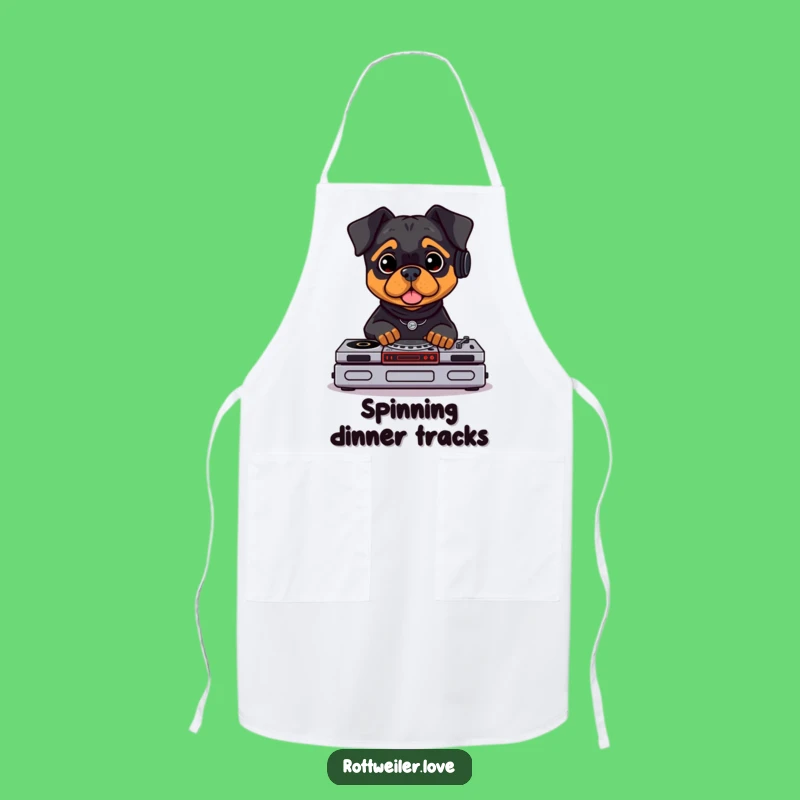 Funny Rottweiler DJ Apron: Spin Some Fun in the Kitchen