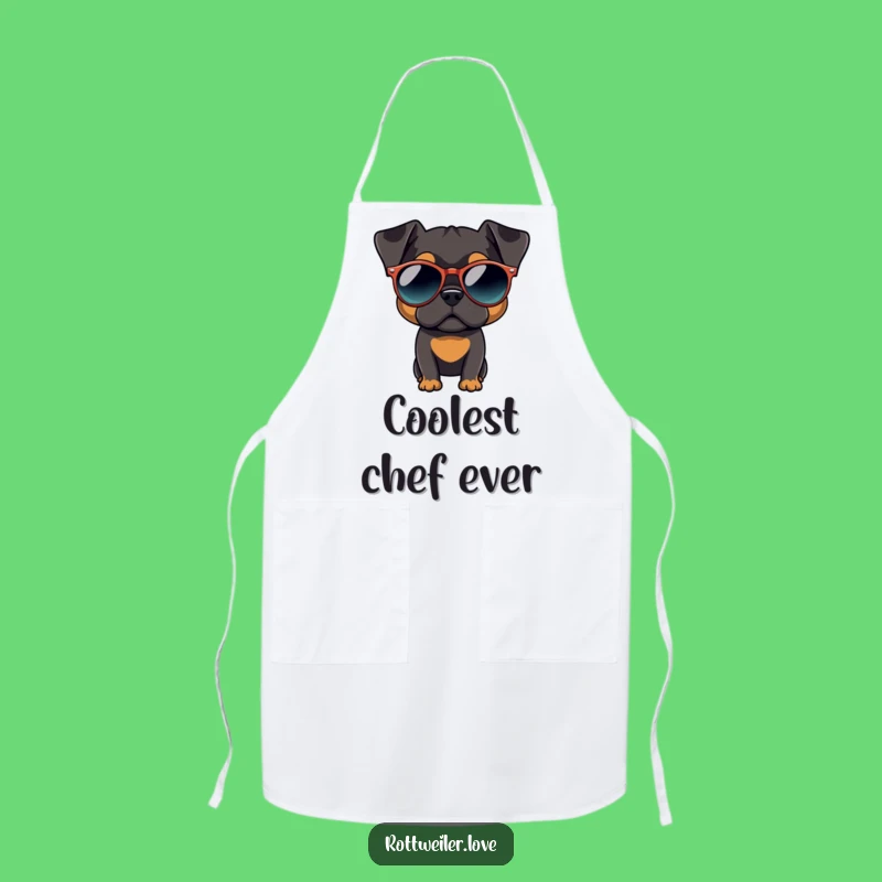 Funny Rottweiler Shades Apron - Cool Chef Dog Kitchen Gift