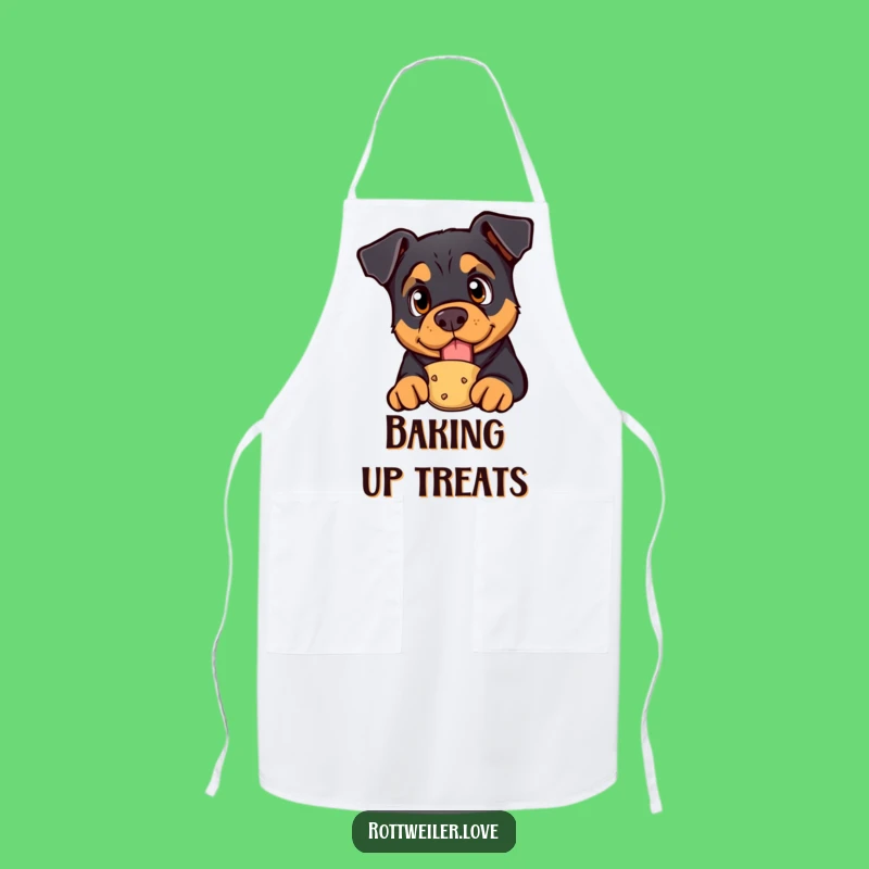 Funny Rottweiler Treat Apron: Cook with a Curious Dog's Focus