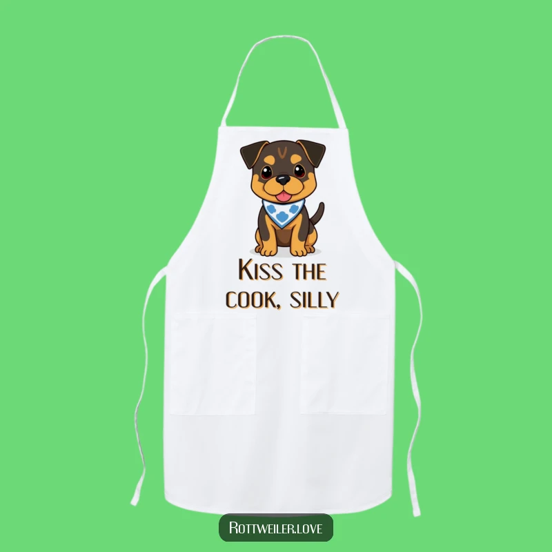 Funny Rottweiler Bandana Apron - Chef's Wagging Tail Kitchen Fun Gift
