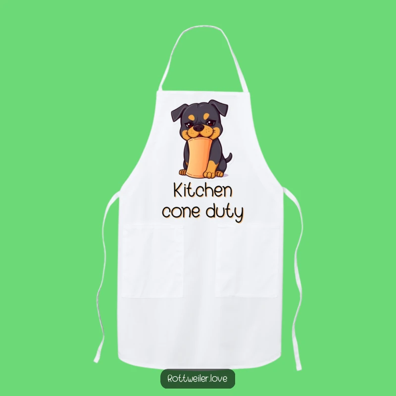 Funny Rottweiler Balancing Cone Apron - Kitchen Goofball Gift