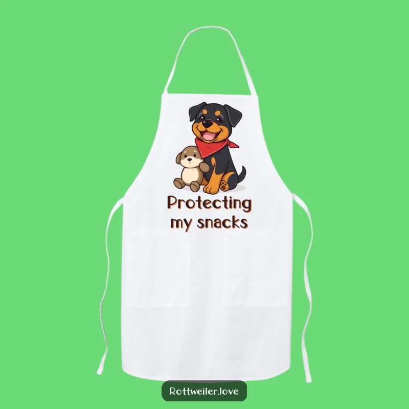 Funny Rottweiler Guard Apron: Cook with a Joyful Protector's Flair