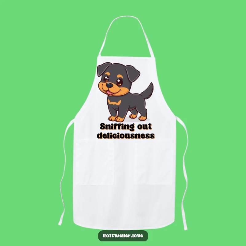 Funny Rottweiler Apron: Chef Dog Gift with Wagging Tail