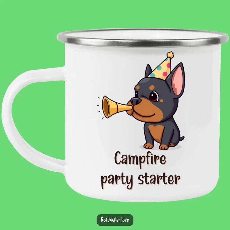 Funny Rottweiler Camping Mug: Enjoy Your Brew with This Hilarious Outdoor Companion