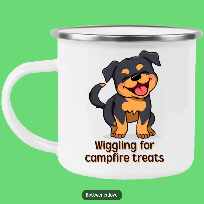 Funny Rottweiler Camping Mug - Joyful Dog Cup - Outdoor Pet Gift