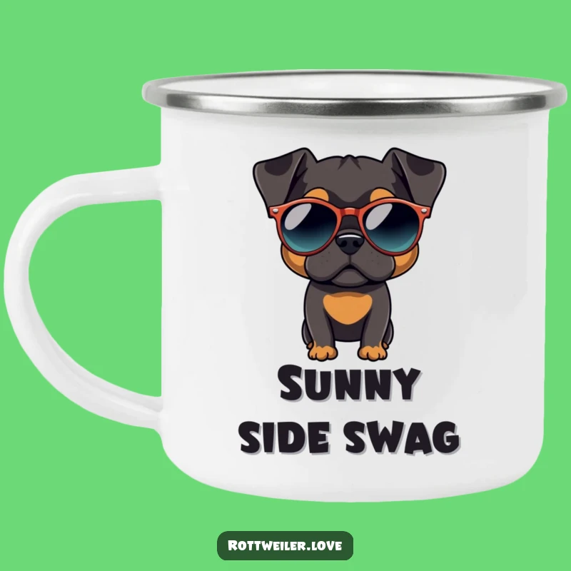 Funny Rottweiler Shades Camping Mug - Cool Outdoor Dog Gift