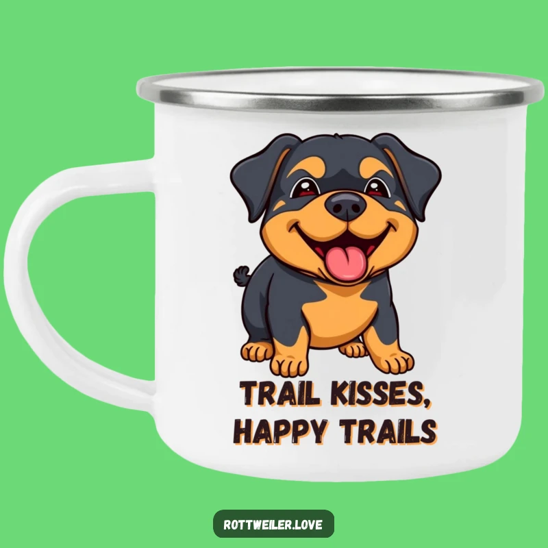 Funny Rottweiler Lick Camping Mug: Joyful Dog, Happy Adventures!