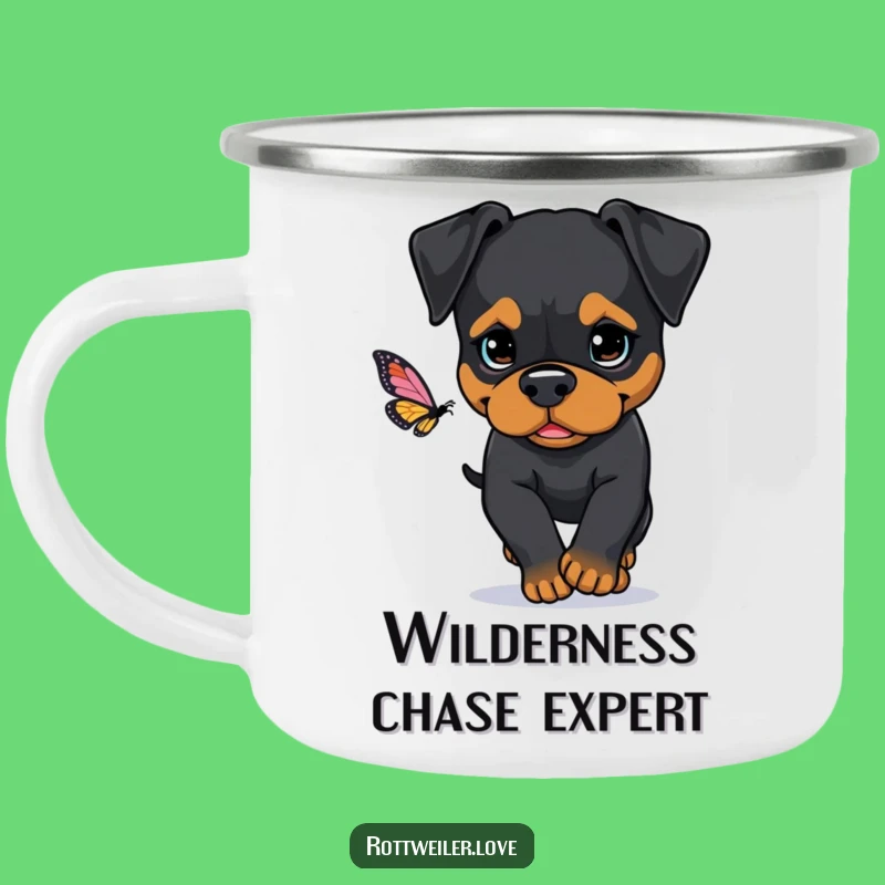 Funny Rottweiler Determined Camping Mug: Your Focused Companion for the Trail