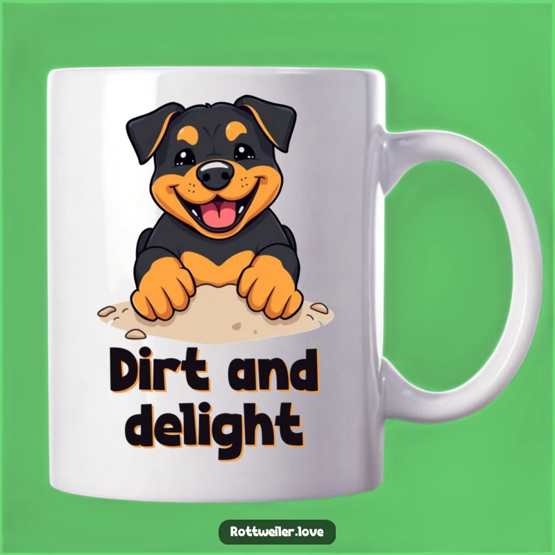 Funny Kawaii Rottweiler Mug: Digging Enthusiast - Playful Gift!