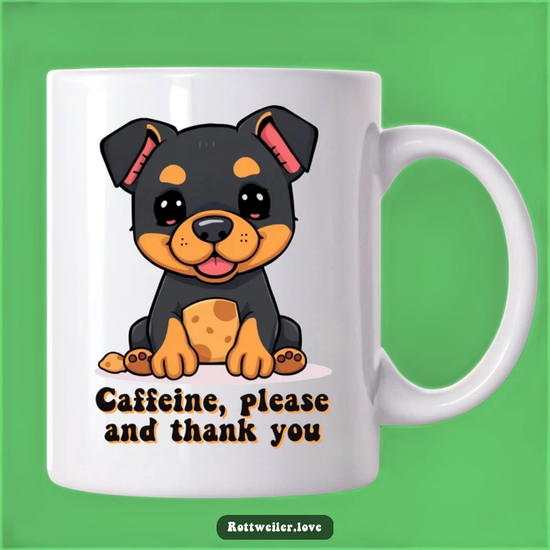Funny Kawaii Rottweiler Treat Mug - Adorable Hopeful Dog Coffee Cup Gift