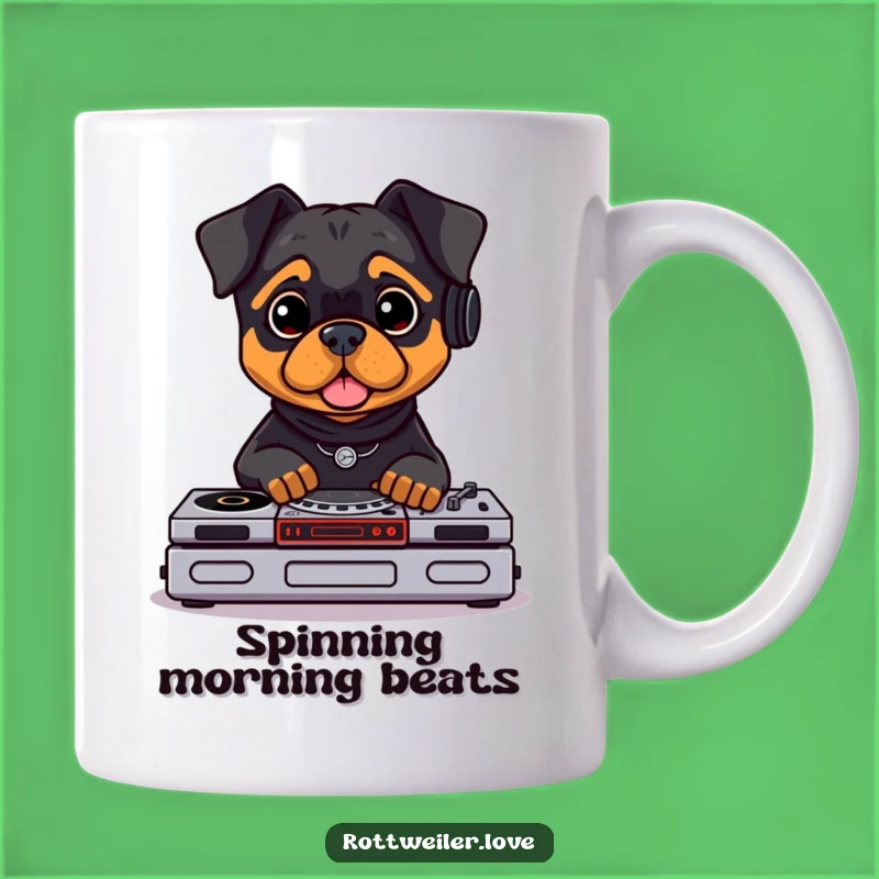 Funny Rottweiler DJ Mug: Spin Some Laughs with This Music Lover Gift