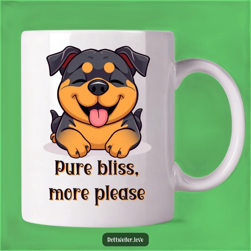 Funny Rottweiler Mug: Blissful Belly Rub - Perfect Gift