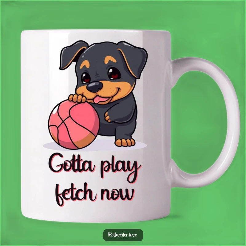 Funny Rottweiler Playtime Mug: A Hilarious Gift for Energetic Dog Owners