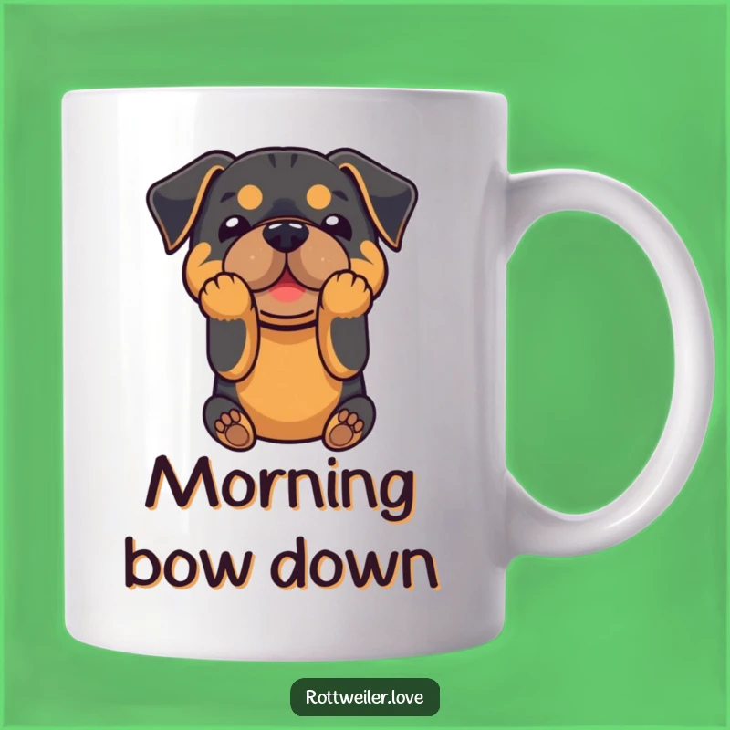 Funny Rottweiler Bowing Mug - Hilarious Dog Lover Gift