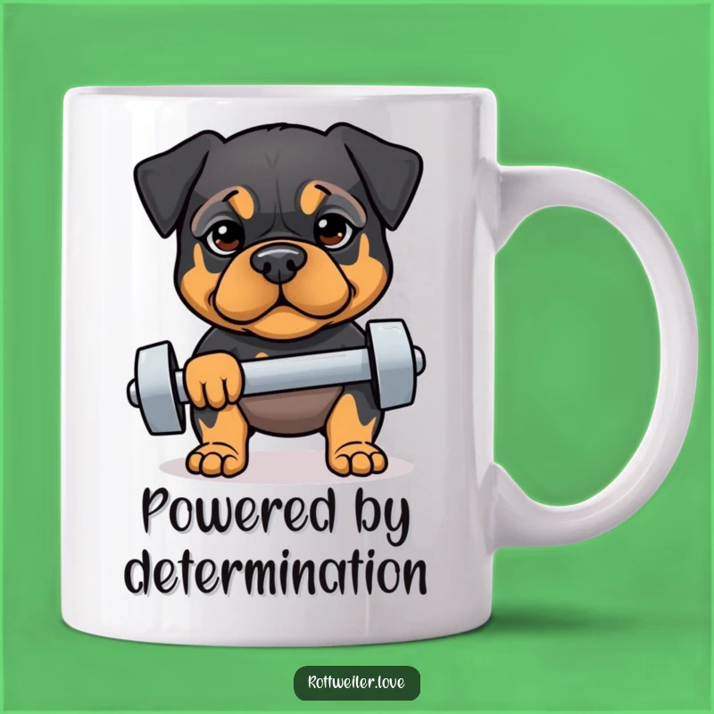Funny Fit Rottweiler Mug: Determined Lift, Humorous Gym Gift