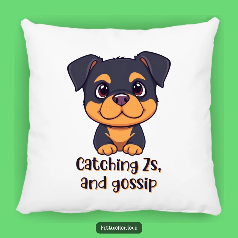Funny Listening Rottweiler Pillow: Cozy Attentive Decor