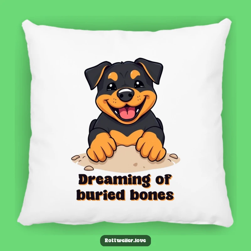 Funny Kawaii Rottweiler Pillow: Digging Fun - Cozy Gift!