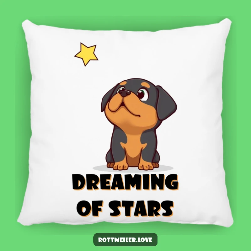 Funny Surprised Rottweiler Pillow: Cozy Wish Dog Decor Gift