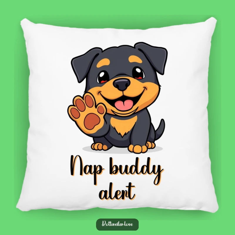 Funny Kawaii Rottweiler Pillow: Soft Comfort with a Friendly Dog's Touch