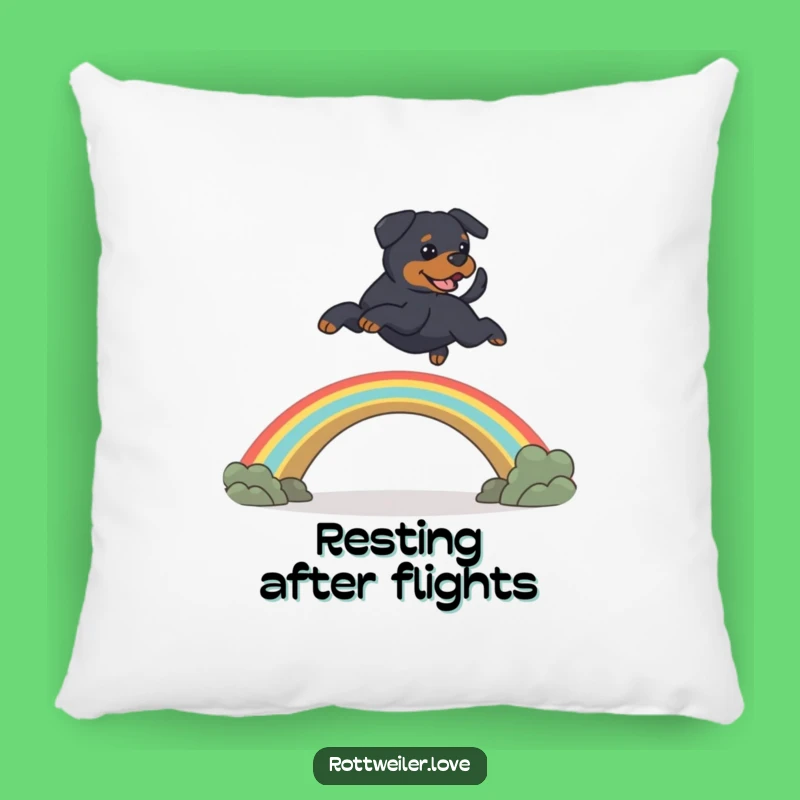 Funny Rainbow Bridge Rottweiler Pillow: Cozy Memorial Throw Pillow Gift