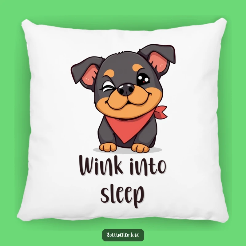Funny Rottweiler Pillow: Cozy Sass, Winking Dog, Chic Decor!