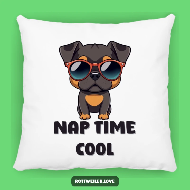 Funny Rottweiler Shades Pillow - Soft & Cool Canine Comfort Gift