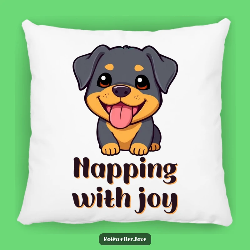 Funny Kawaii Rottweiler Pillow: Cuddly Comfort with Doggy Charm