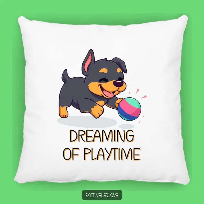 Soft Funny Kawaii Rottweiler Pillow: Playful pup, a comfy and funny gift for cozy comfort.