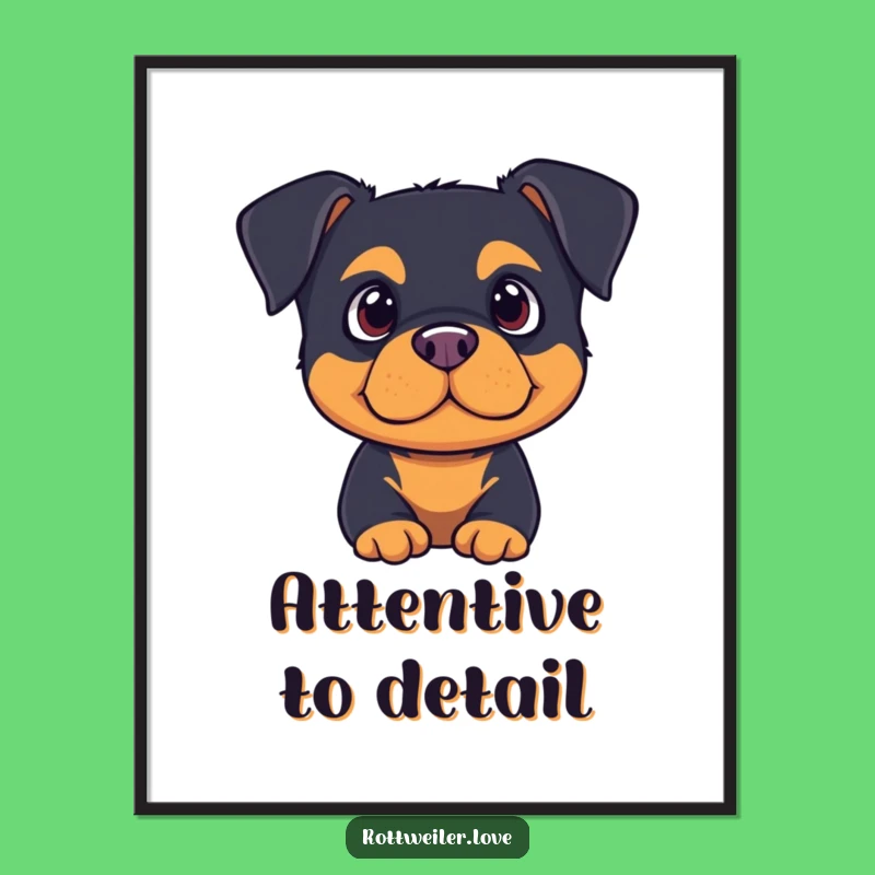 Funny Listening Rottweiler Digital Art: Instant Attentive Decor