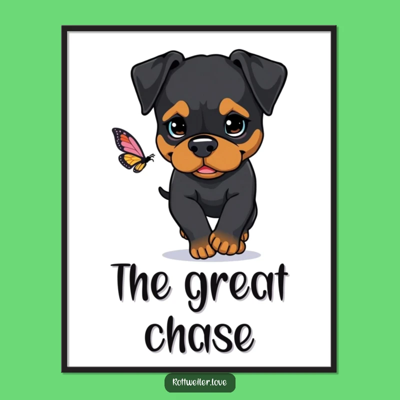 Funny Rottweiler Determined Digital Art: Instant Download for Focused Decor