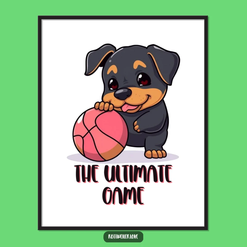 Funny Rottweiler Digital Art: Instant Download of Playful Dog Art for Your Walls