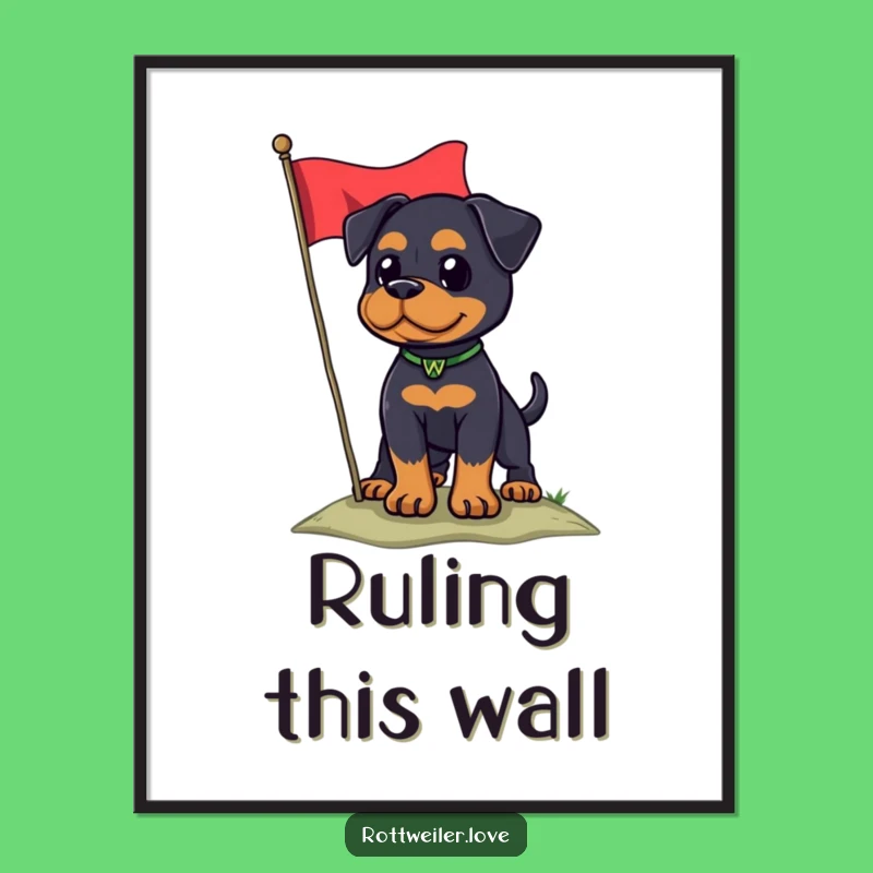 Funny Rottweiler Flag Digital Art: Printable Patriotic Dog Decor Gift