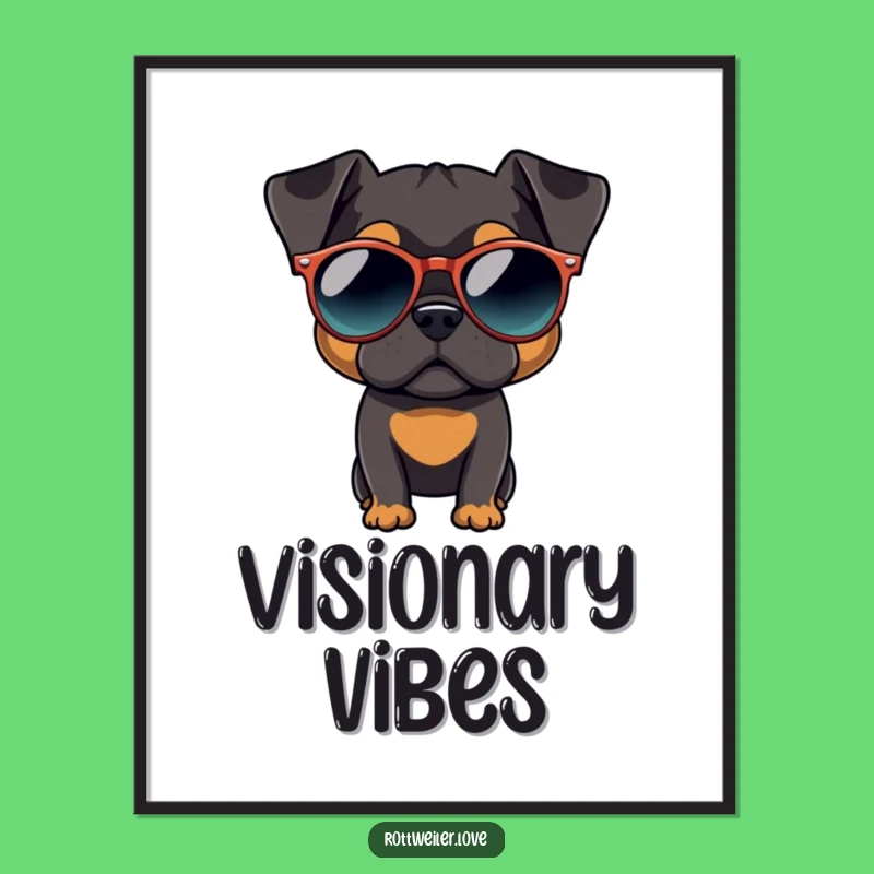 Funny Rottweiler Shades Digital Art - Cool Wall Decor Gift