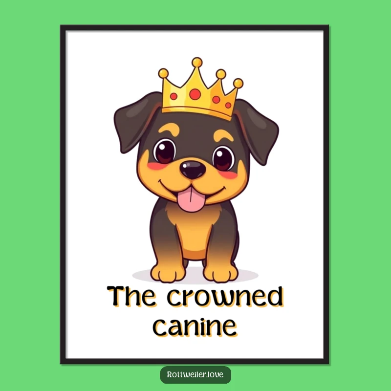 Funny Royal Rottweiler Digital Art: Instant Regal Decor
