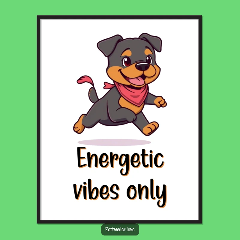 Printable Rottweiler Bandana Art: Instant Funny Energy for Your Walls