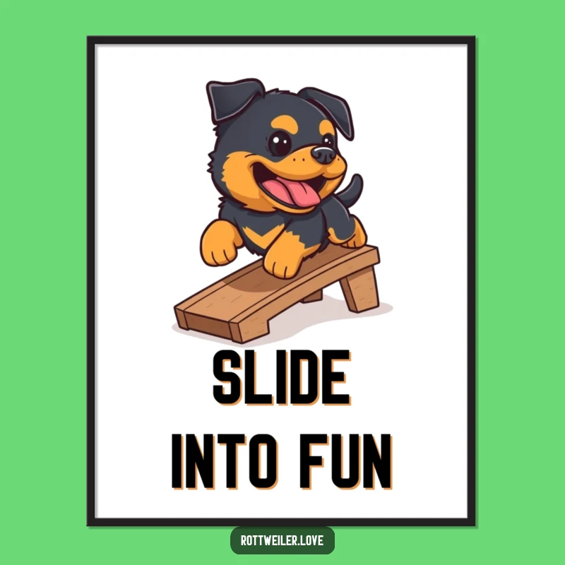 Printable Rottweiler Ramp Art: Instant Joy for Your Walls