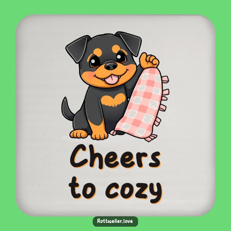 Funny Rottweiler Blanket Coaster, Enthusiastic Dog Table Protector, Hilarious Cozy Gift
