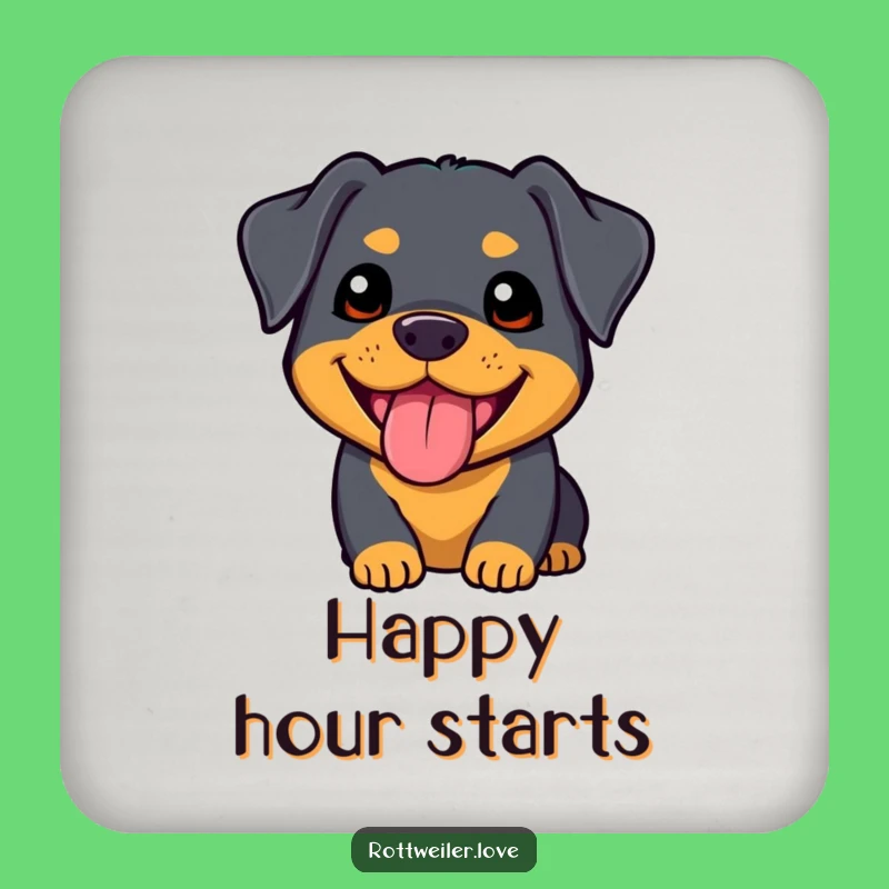 Funny Kawaii Rottweiler Coasters: Protect Surfaces with Doggy Charm