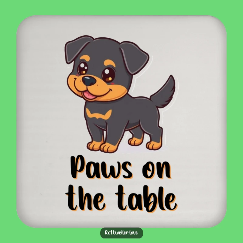Funny Rottweiler Drink Coaster: Protect Surfaces with Dog Gift