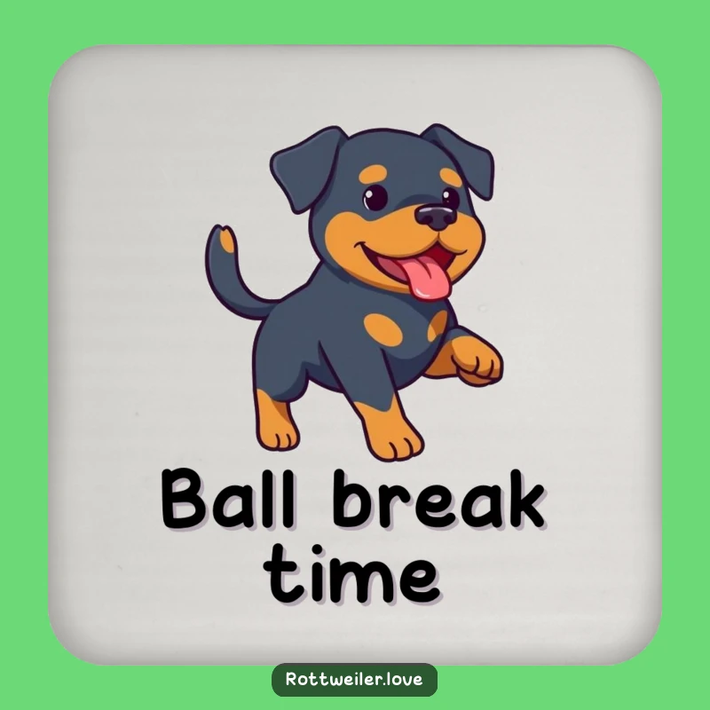 Funny Rottweiler Fetch Coaster Set: Protect Surfaces with Canine Charm