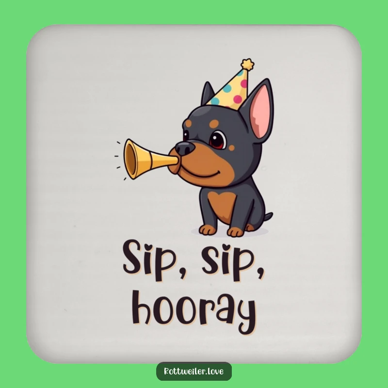 Funny Rottweiler Drink Coasters: Protect Surfaces with Hilarious Party Dog Style