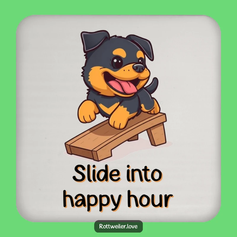 Funny Rottweiler Ramp Coasters: Protect Surfaces with Canine Glee