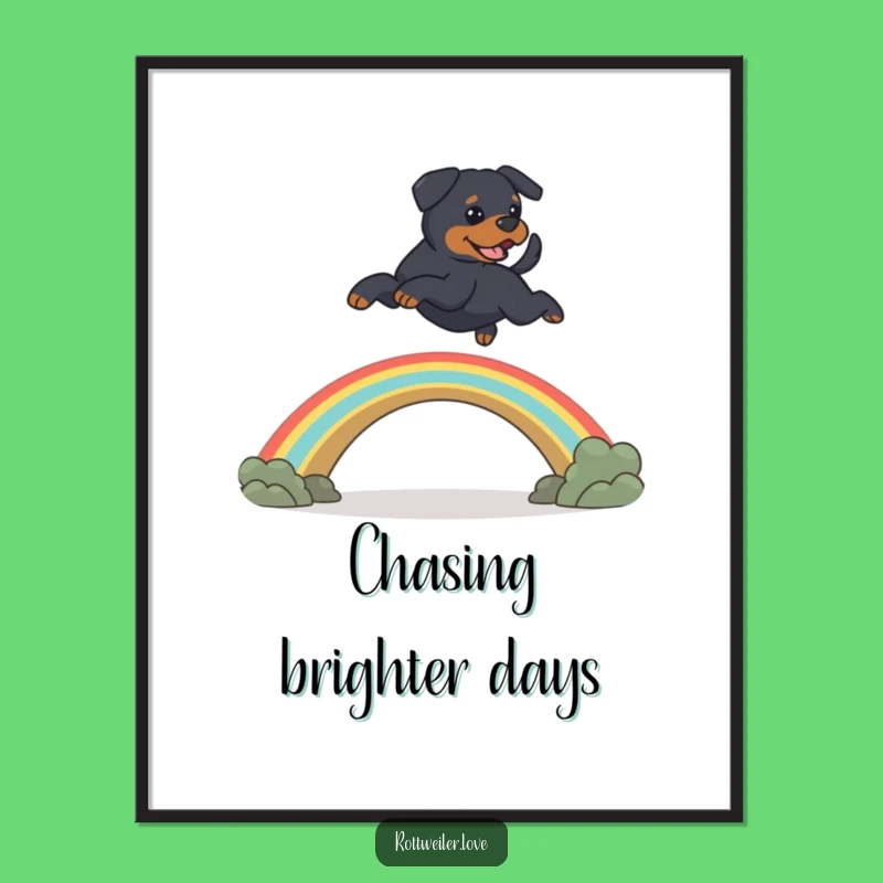 Funny Rainbow Bridge Rottweiler Poster: Heartwarming Dog Wall Art Gift