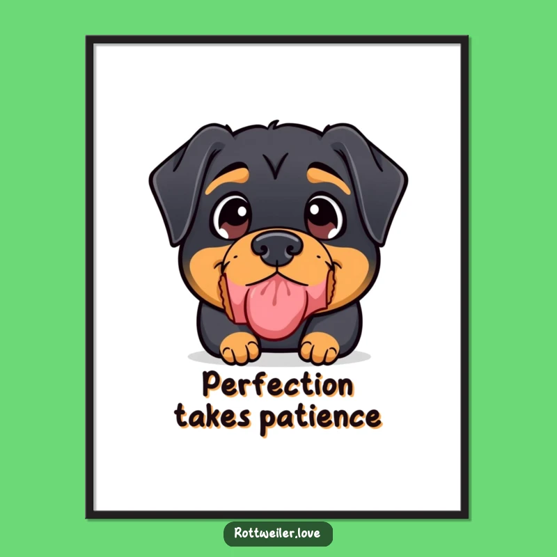 Funny Rottweiler Poster: Treat Balance Master - Wall Art Gift!