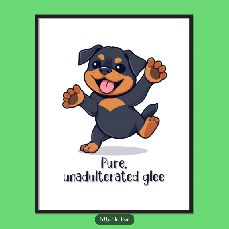 Funny Rottweiler Poster: Playful Spin Art Print