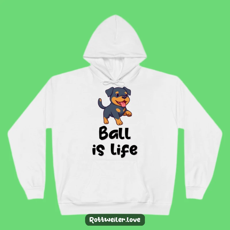 Cozy Funny Rottweiler Fetch Hoodie: Warmth and Laughter for Dog Lovers