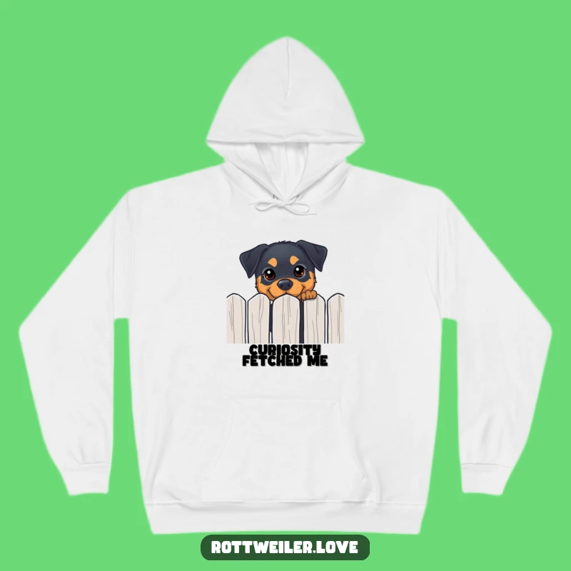 Cozy Funny Rottweiler Peeking Hoodie - Warm Curious Dog Sweatshirt Gift
