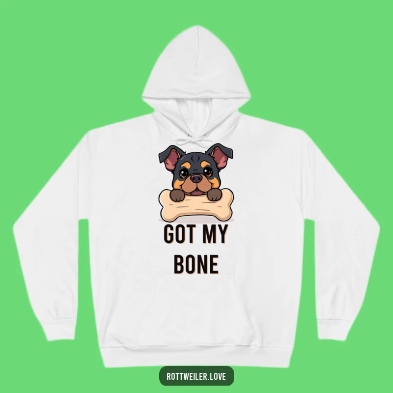 Funny Rottweiler Bone Hoodie - Cozy & Comical Canine Treat